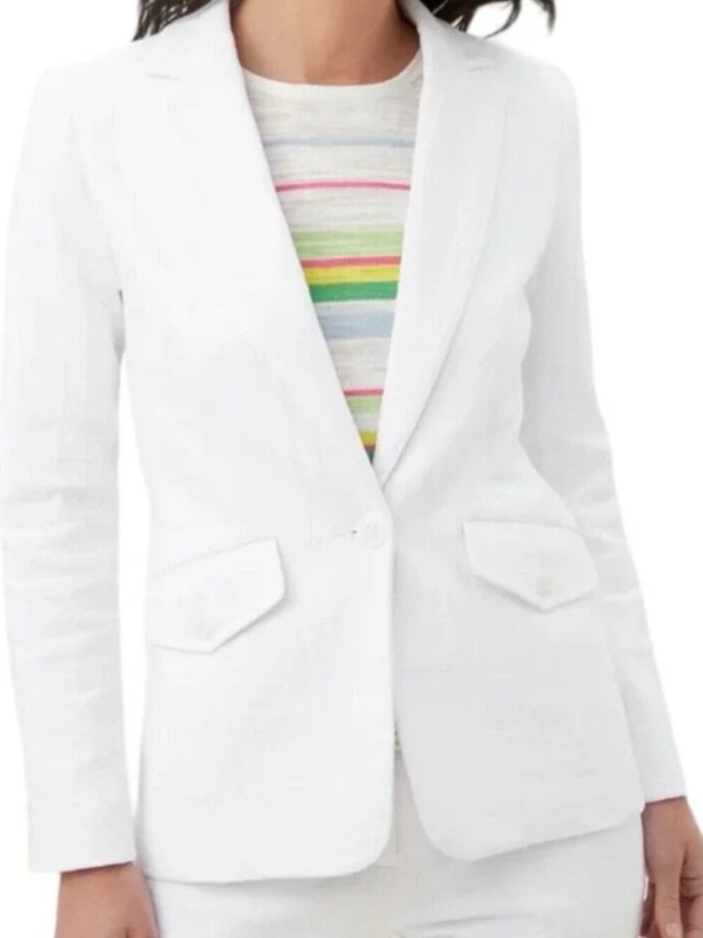 TRINA TURK North Beach Textured White One Button Blazer size 6